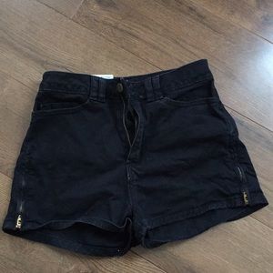 Black High Waisted Jean Shorts